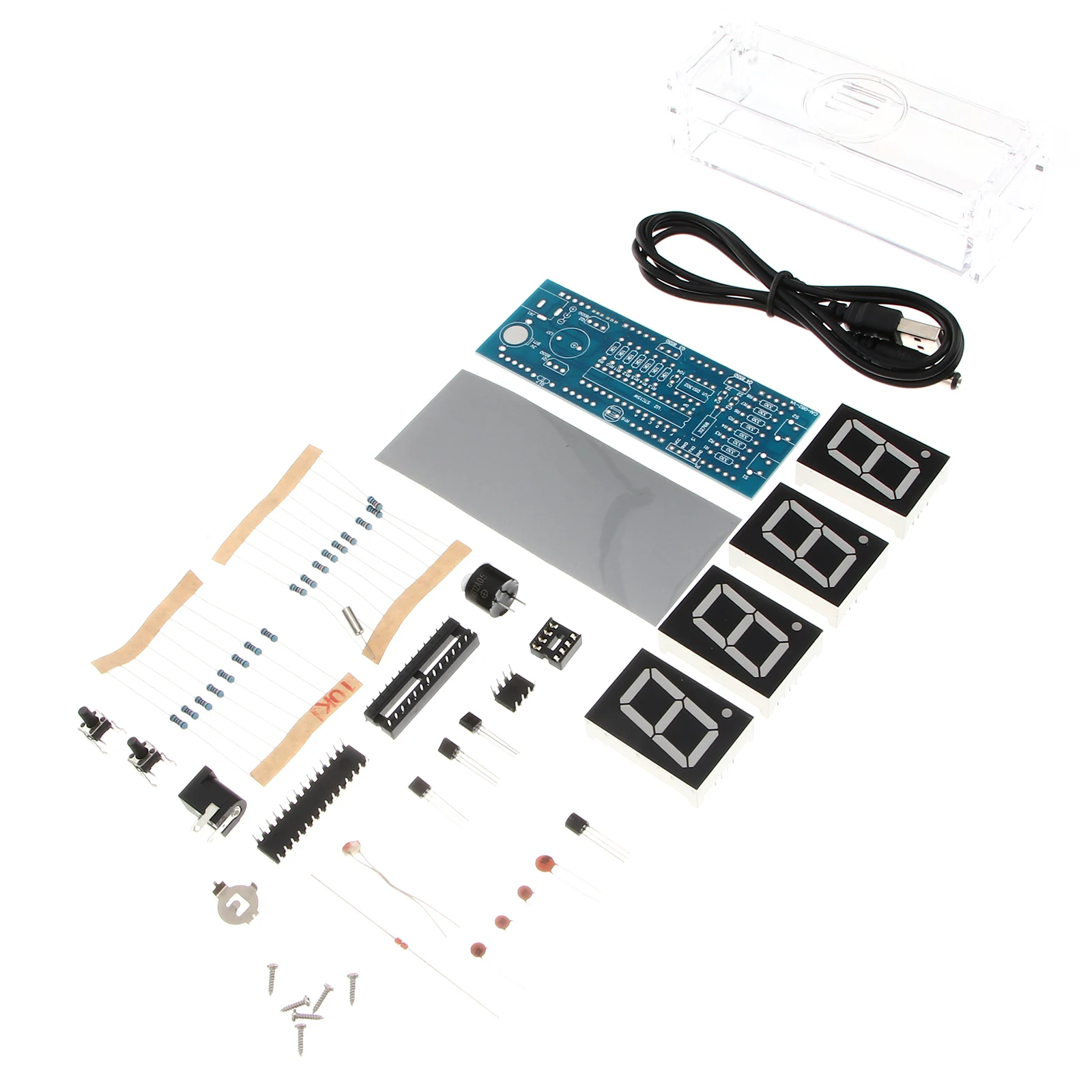 

Digital Kit SCM LED Microchip Clock Premium Material Easy Use Health Safe Single Chip DIY Configurations