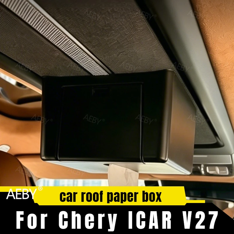 AEBY For Chery ICAR V27 Overhead tissue box holder,Tissue box non-destructive installation on car roof,Interior Accessories