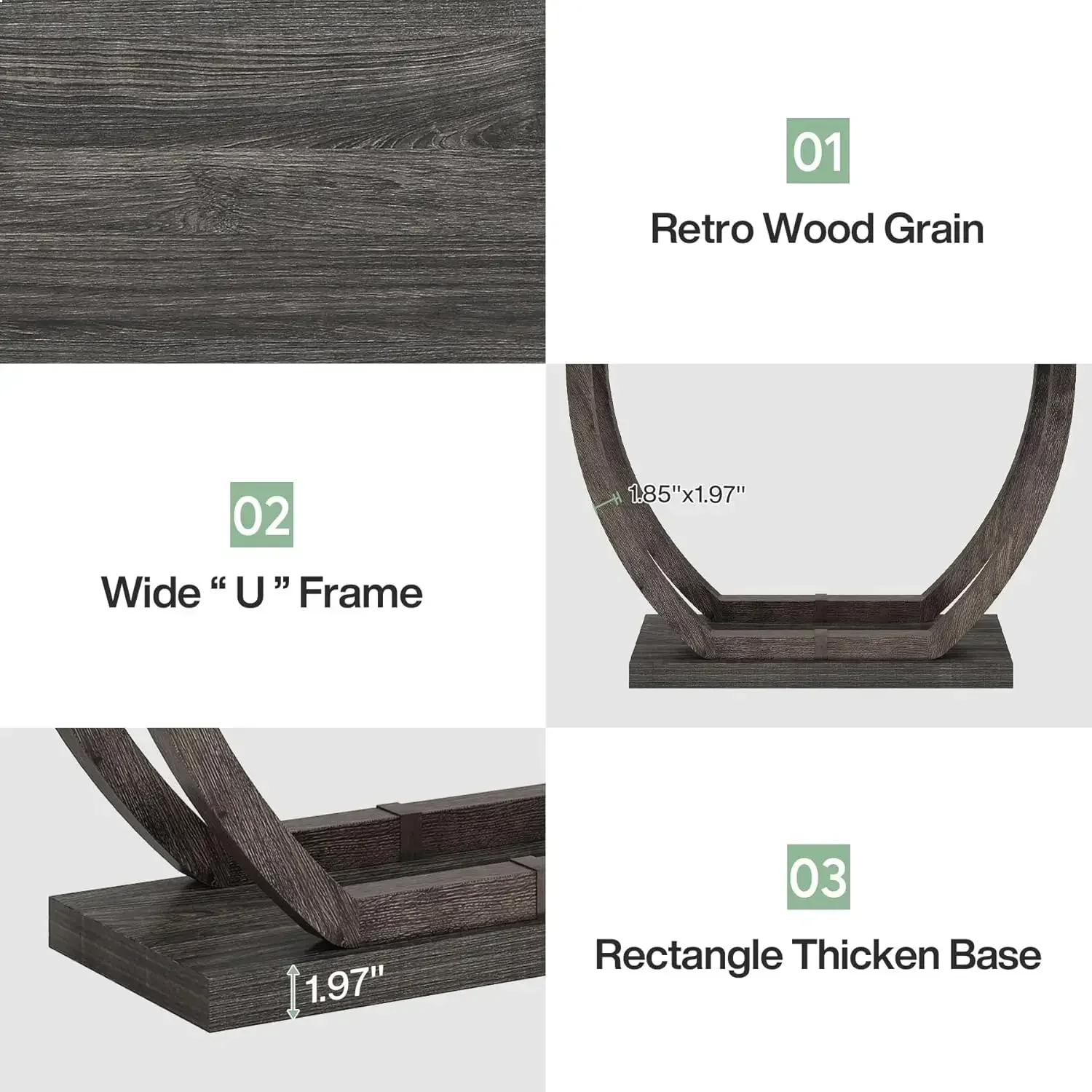 طاولة كونسول نحيفة بقاعدة هندسية وطاولة أريكة للمزرعة بطبقتين ضيقة وطويلة وسميكة 63 بوصة خلف طاولة الأريكة #6