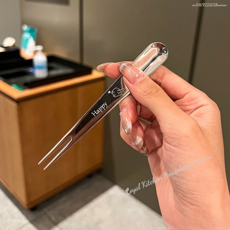 

Детские вилки для фруктов из нержавеющей стали, 316 л, пищевой мини-набор десертных ложек для торта, закусок, дорожные вилки