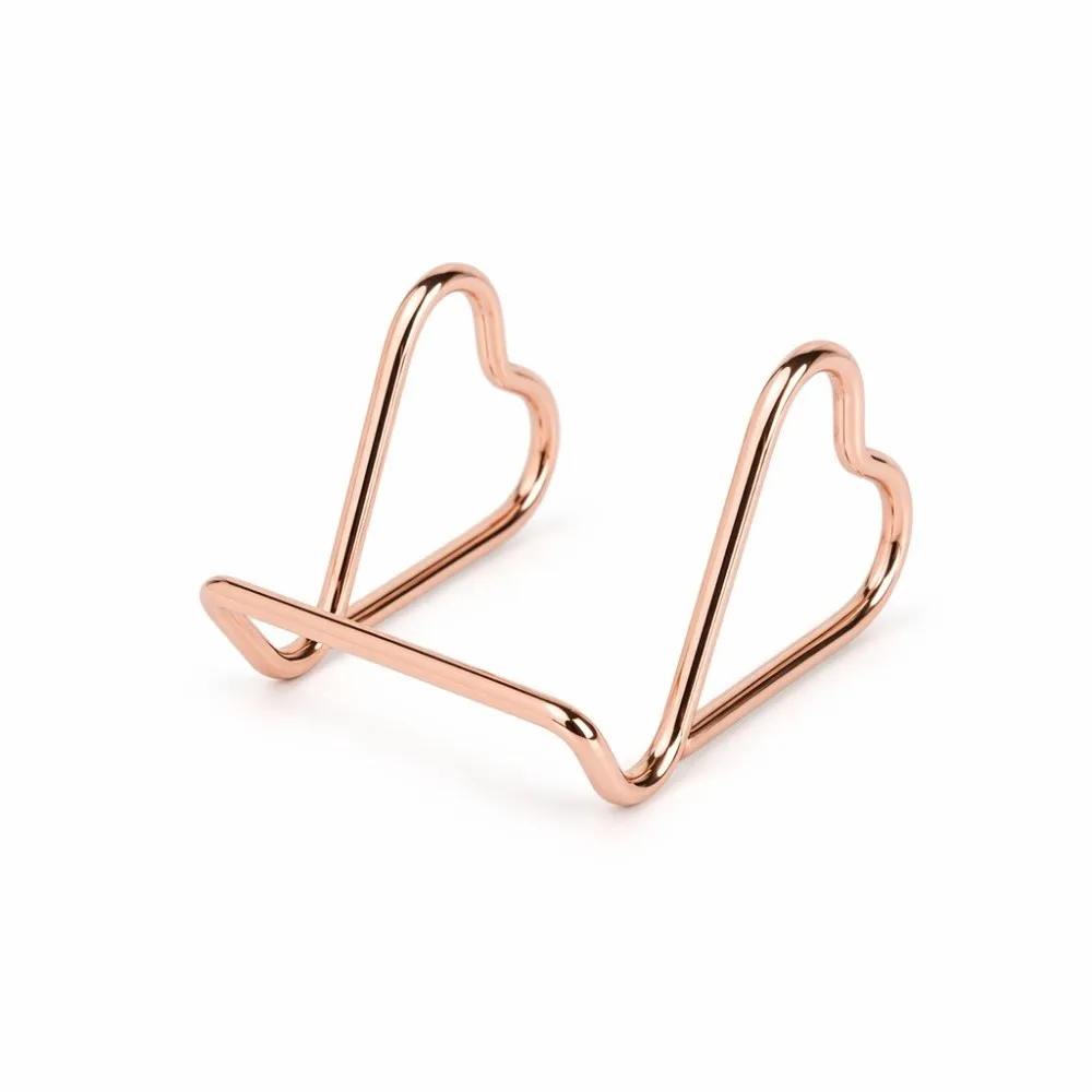 Heart Shape Business Card Holder Metal Minimalist Name Card Stand Space-saving decorative Desk Organizer Front Desk