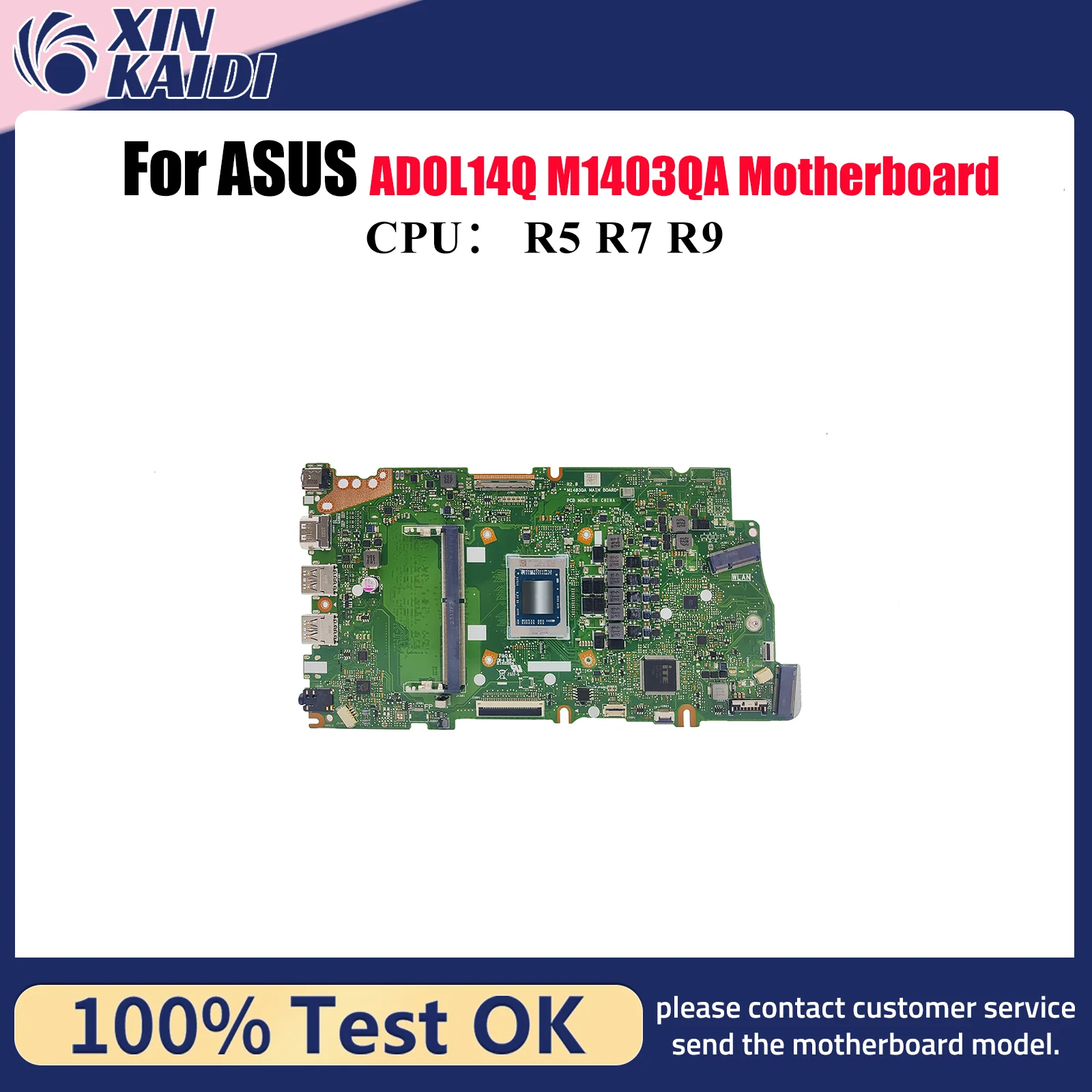 

M1403QA Laptop Motherboard For ASUS VivoBook M1403QA M1403Q ADOL14Q Notebook Mainboard With R5 R7 R9 CPU 100% tests OK fast ship