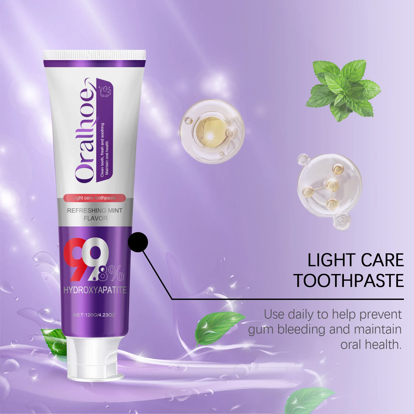 Oralhoe Baking Soda Teeth W-hitening Toothpaste Reduce Cavitie Toots Gum Treatment Clean Oral For Travel Mint Flavors Toothpaste