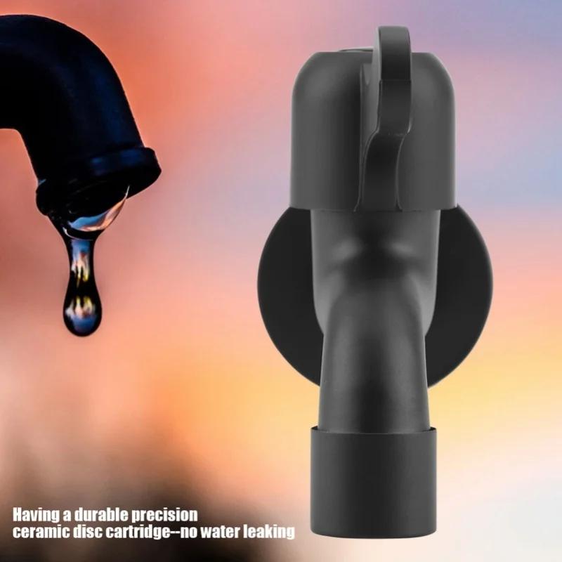304 Stainless Steel Black Wall Mount Tap Garden Water Faucet For Bathroom(Mop Pool)