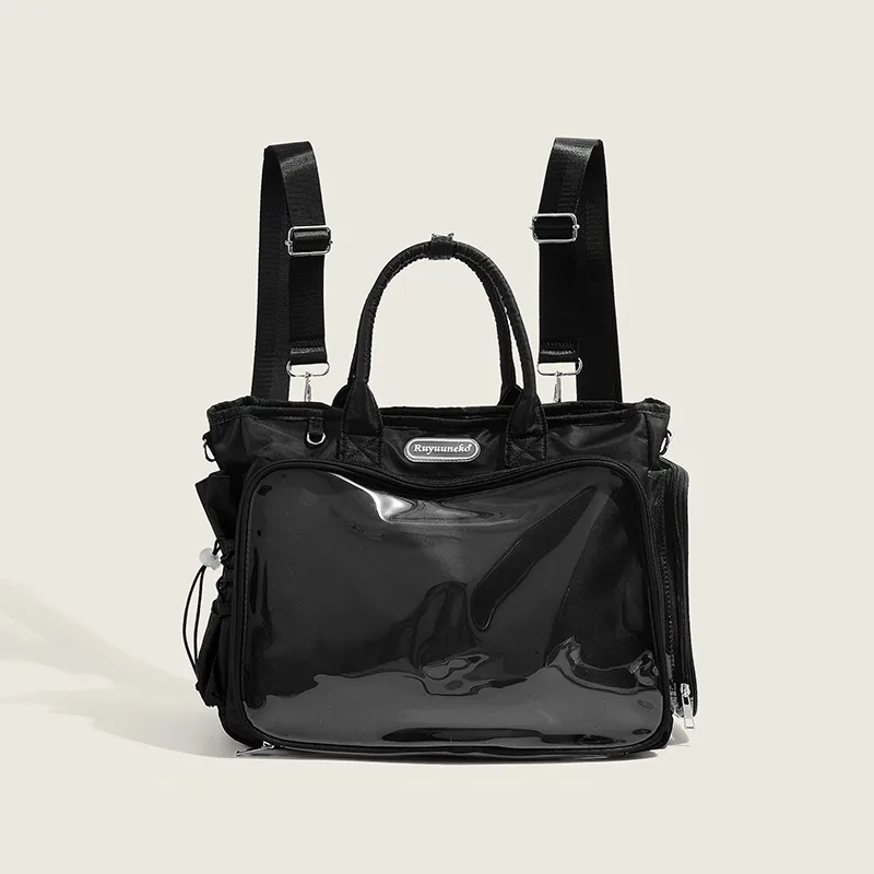 

Милый рюкзак для девочек, японская прозрачная сумка для боли, большая вместимость, для ежедневных поездок, унисекс, черный дизайн второго размера