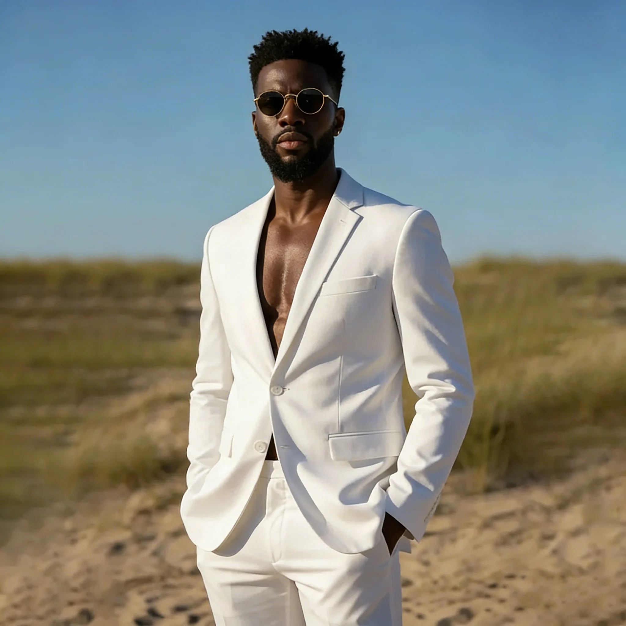 

Men's White Solid Suits Notch Lapel Single Breasted Casual Formal Wear Summer Beach Wedding Party Prom Business Custom 2 Pieces