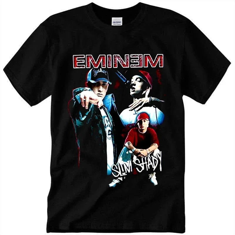 Eminem Shirt Eminem Slim Shad mens white tee shirtsstreet T-shirt Music Rock Boys Eminem Shady Inspired Hip Hop Rap Men T Shirt