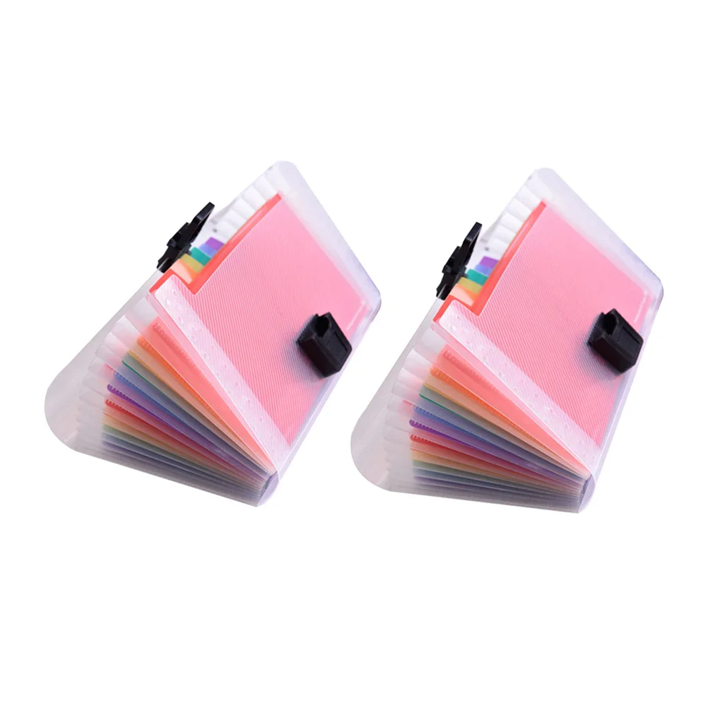 

2 шт. Радужный органайзер для файлов, большая емкость, 13 карманов, расширяемая сумка для документов формата А6, портативный органайзер для школьного офиса