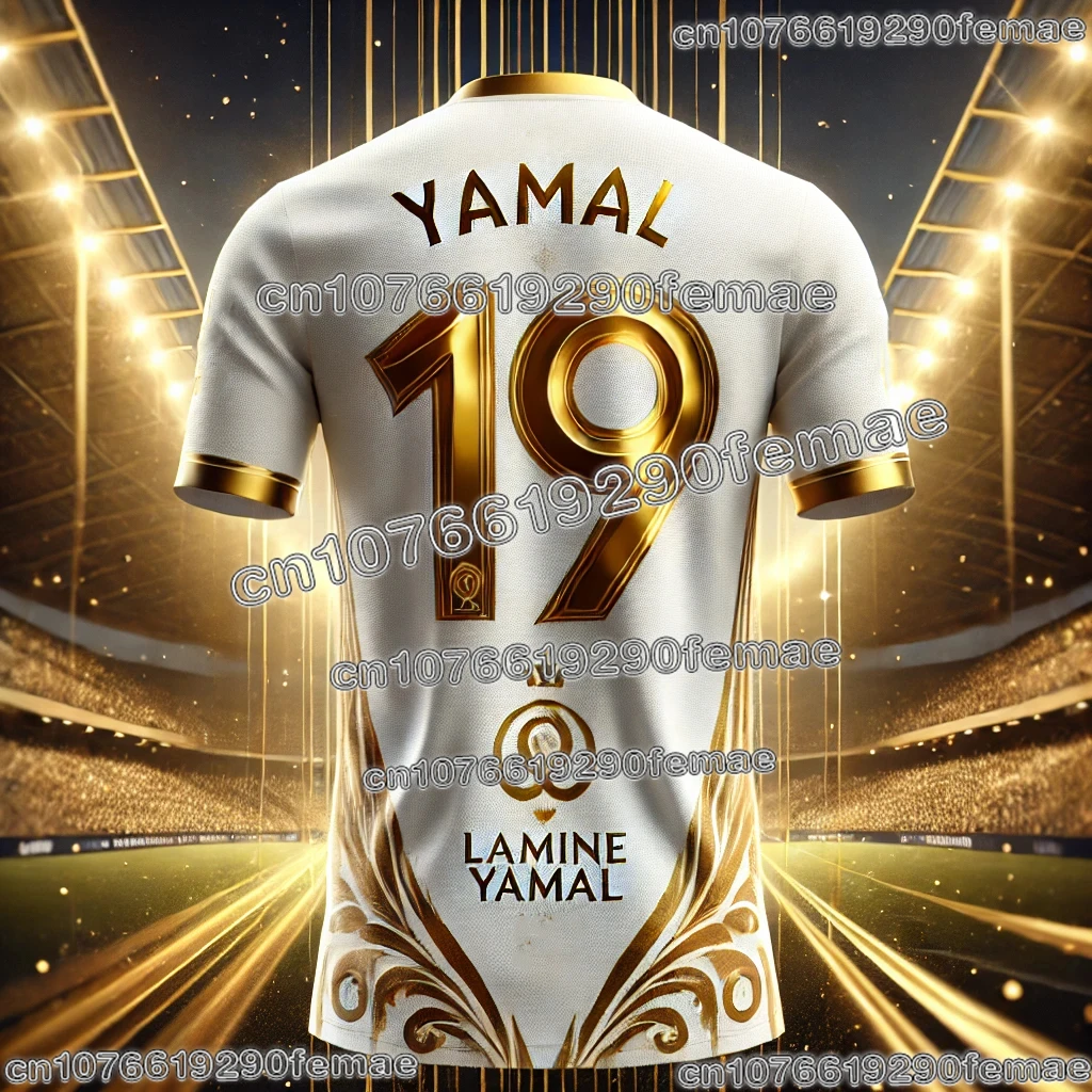 أحدث تصميم AI الأصلي لامين يامال الفاخرة التذكارية عالية الجودة قميص رياضي يوميا مريح لكرة القدم