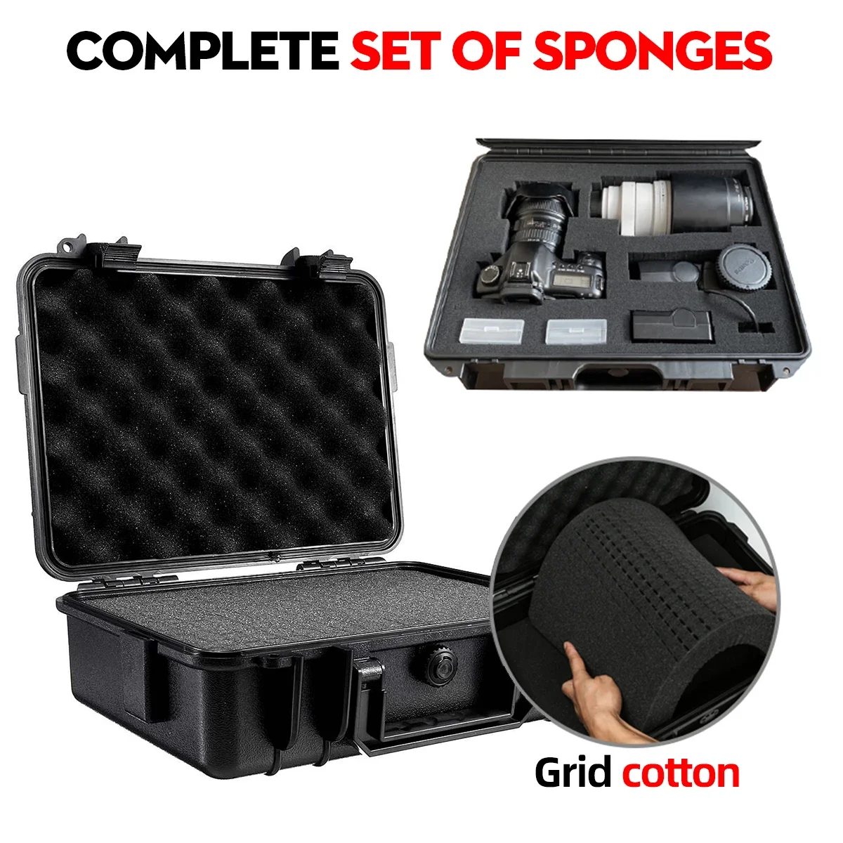 Imagem -03 - Waterproof Hard Carry Case com Esponja Tool Kits Storage Box Câmera Safety Protector Hardware Organizer Tamanhos