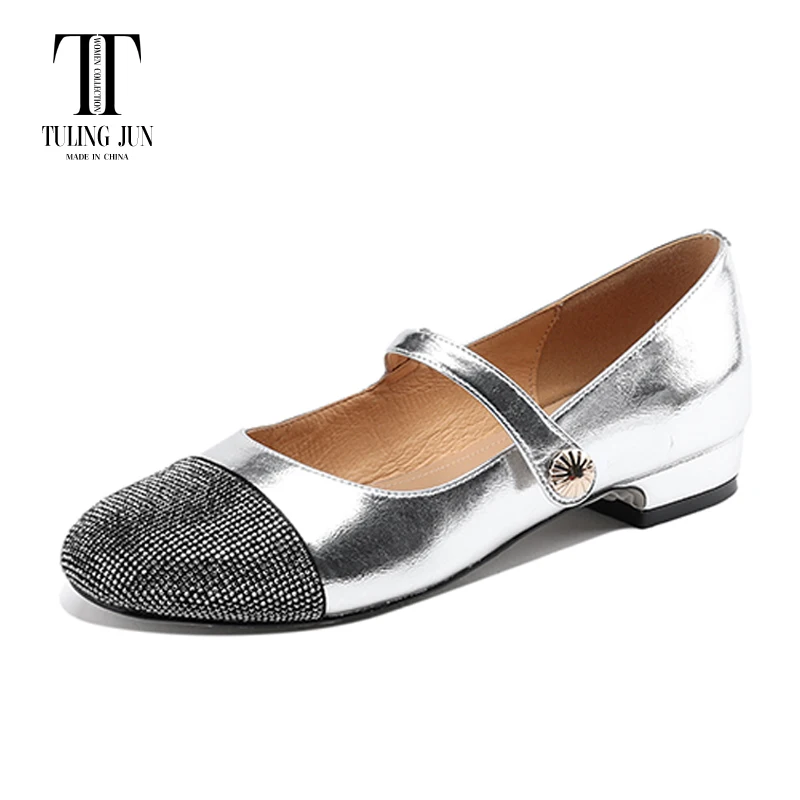 

TULING JUN 2023 Spring Autumn Women's Shoes Low Heel Rounded Toe Bling Daily Comfortable Soft Retro Pumps Shoes For Women L