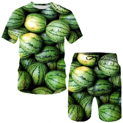 Funny Fruit Nuts 3D Print T-Shirts Shorts Sets Men's Tracksuits Oversized Short Sleeve T Shirt Pants Set Man Suits Clothing