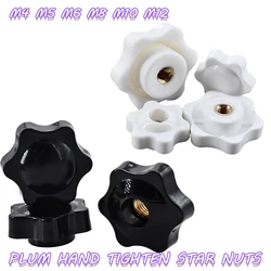 M4 M5 M6 M8 M10 M12 Plum Hand Tighten Nuts Handle Thread Mechanical Hole/Blind Hole Plum Handle Nut Clamp Knob Manual Perforated