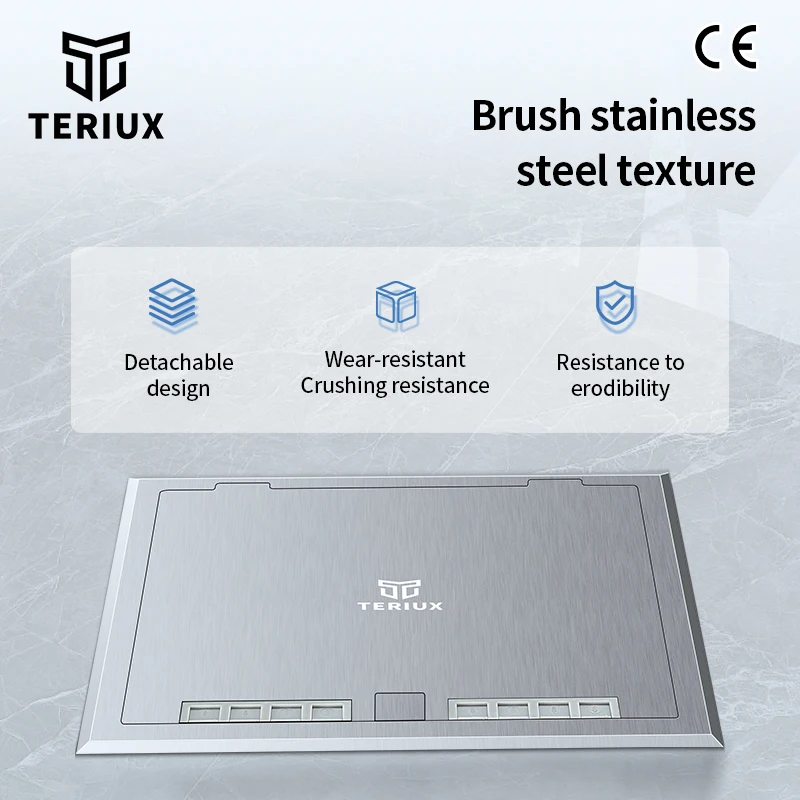 Factory Sale Stainless Steel floor Socket Customized Built in accommodates 4 power module panels side insertion socket