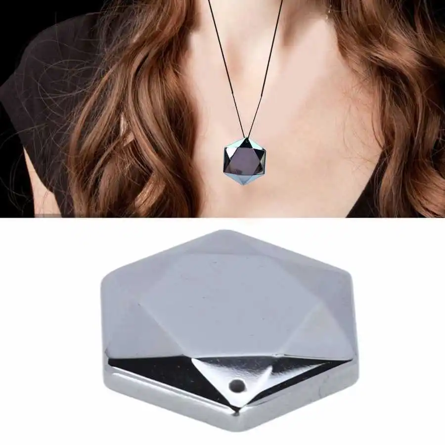 Natural Terahertz Pendant Fashionable Versatile Hexagram Charm Pendant Cold Heat Induction Good for Health 