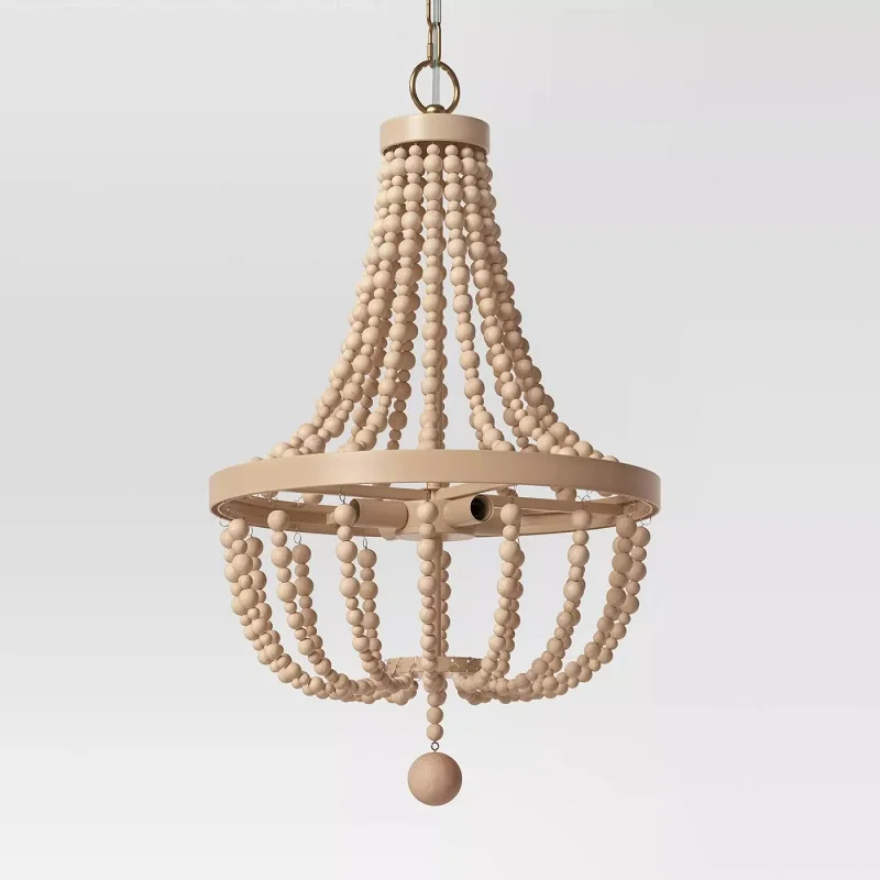 

Modern Decorative Lighting Fixture Classic Chandelier Lighting Dining Room Corridor Bedroom Wood Bead Chandeliers Light Pendants