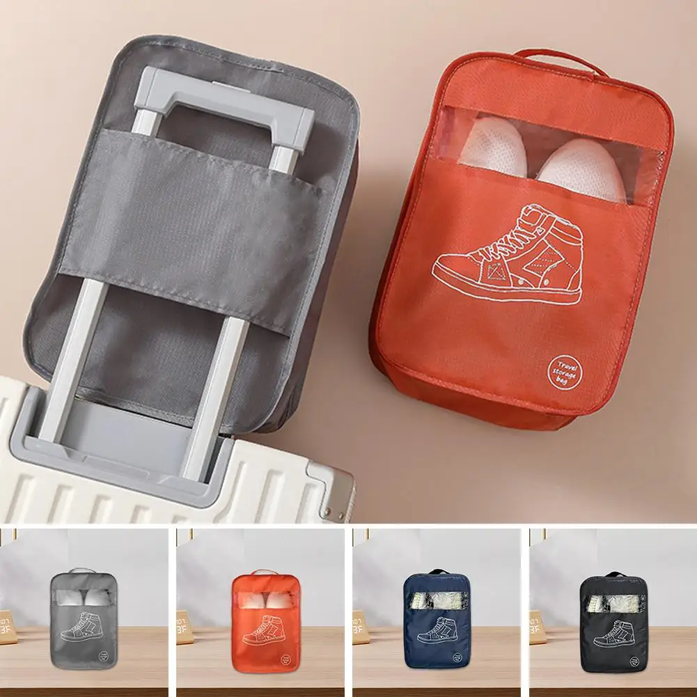 Portable Footwear Organizer Travel Storage Bag Nonwoven Bag Shoe Environmental Drawstring Dustproof Covers Transparent K2o8