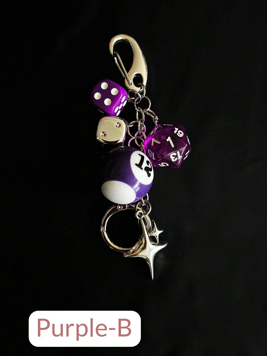 Ster dobbelstenen zwarte acht bal hanger tas hanger handgemaakte diy hanger ornamenten geschikt voor auto sleutelhanger decoraties coole stijl