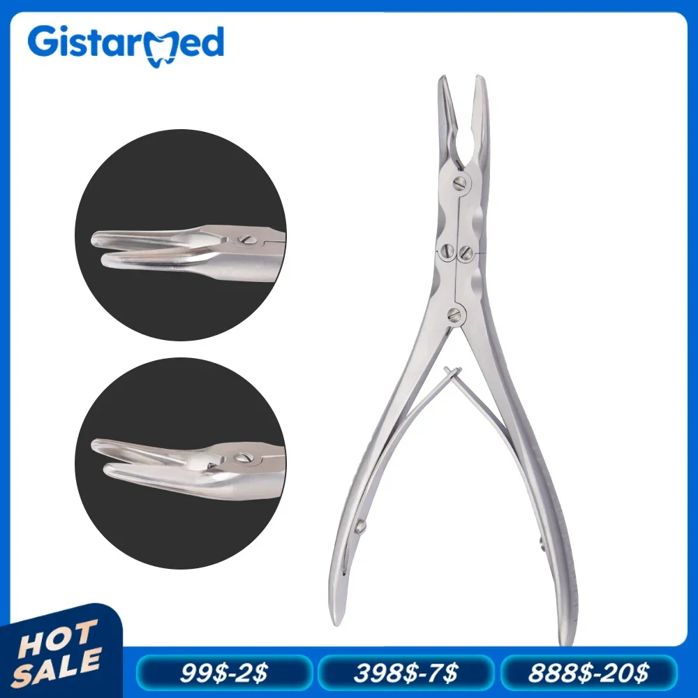 GISTAR 1pcs Double Action Bone Rongeurs Straight/Curved185mm orthopedics Instruments Dental Plier High Quality