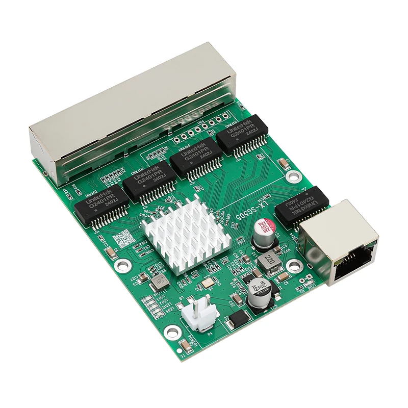 5-port Full Gigabit Standard POE Switch Module Industrial Engineering Unmanaged Wide Voltage Power Supply Development Board