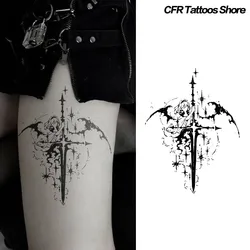 Tattoos Temporary Waterproof Cartoon Swordsman Herbal Juice Tattoo Stickers Dark Hotwife Fake Tatuaje Wholesale Bodyart Cheap