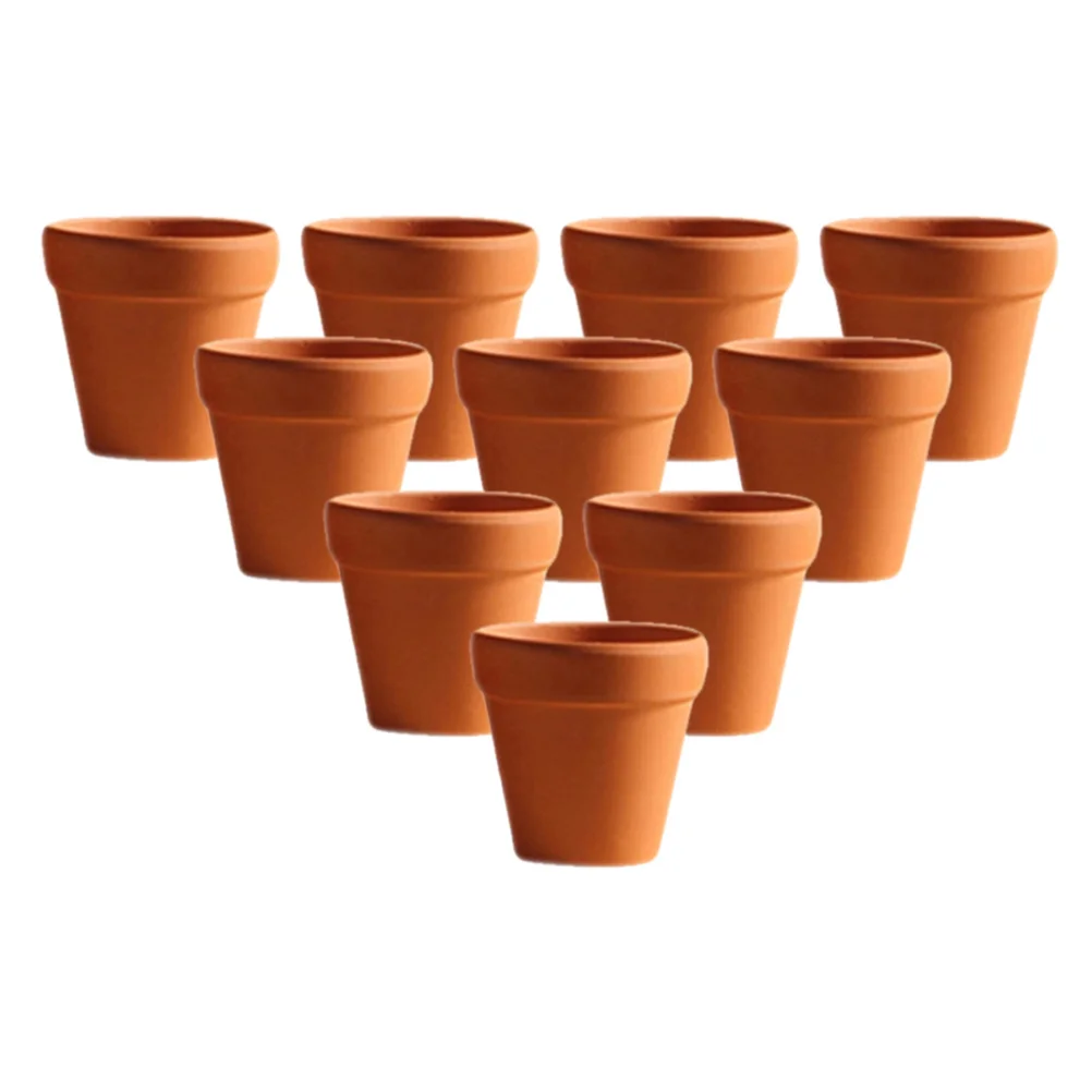 

10Pcs Small Red Ceramic Pots Terracotta Flower Planters for Seedlings Succulents and Cacti Perfect for Crafts Decor Gifts School