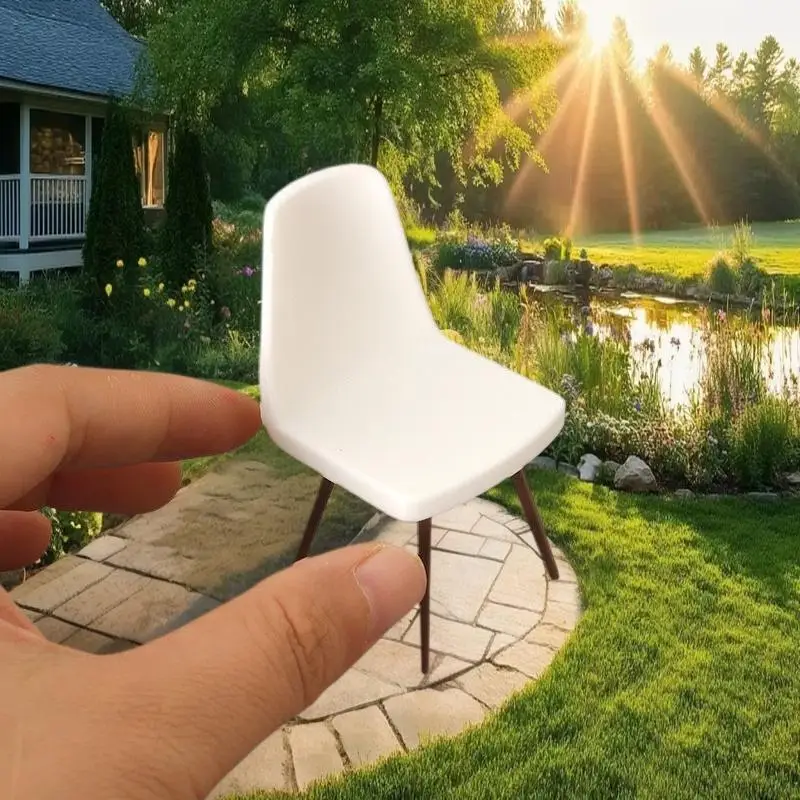 Juguete modelo de silla en miniatura de tamaño 1/12; Decoración de muebles de simulación de casa de muñecas; Accesorio de construcción de microescena