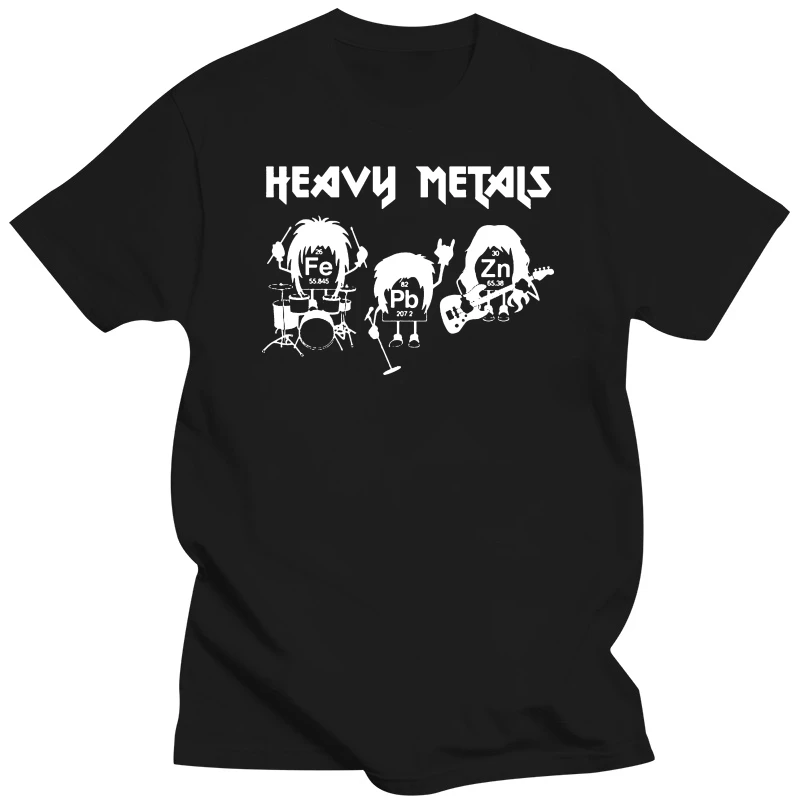 Heavy Metals Chemistry Periodic Table Rock Roll Music Physics Biology Tee Funny Humor Pun Graphic Adult Mens T Shirt