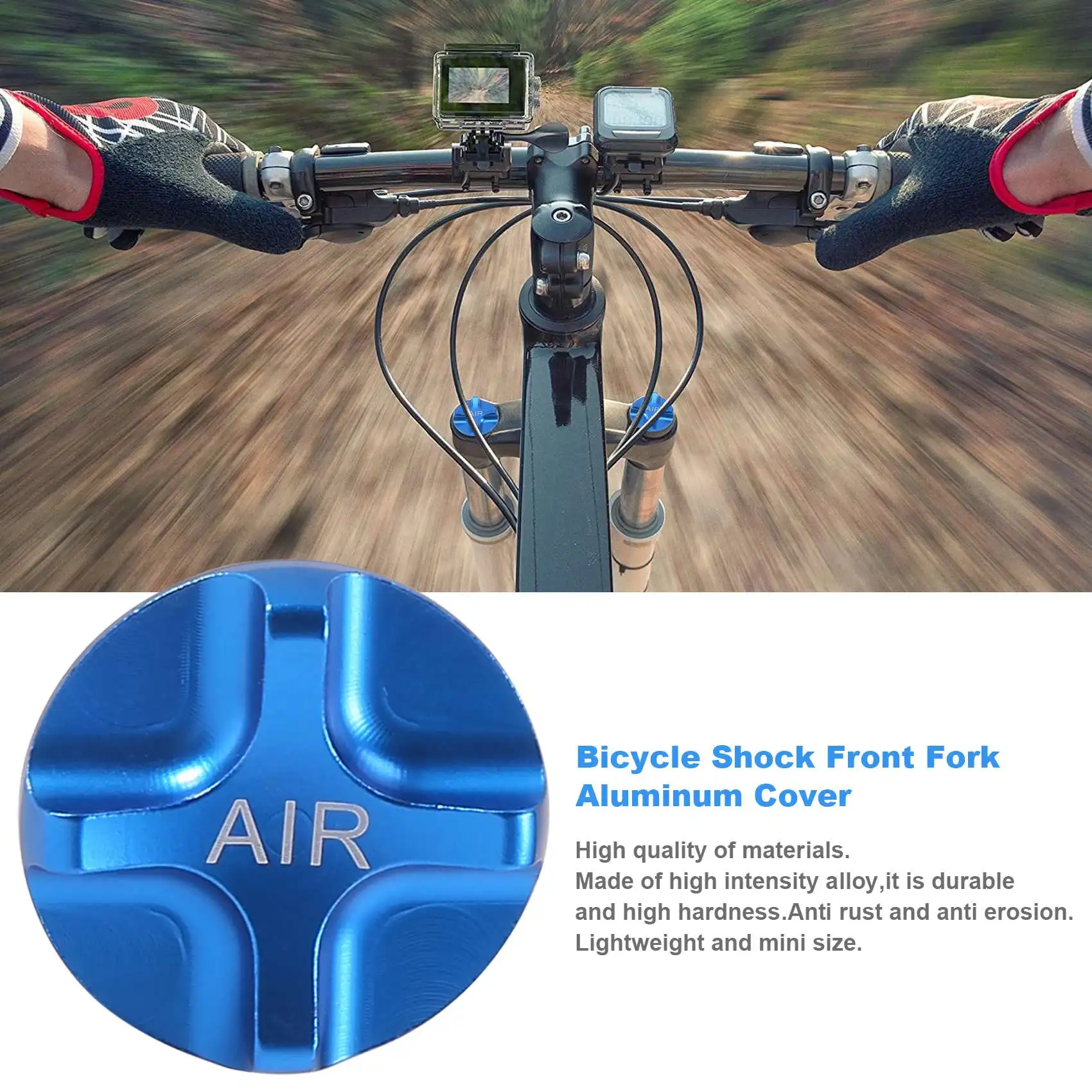 Bike Air Gas Shcrader American Valve Caps Bike Suspension Bicycle Front Fork Parts for MTB Road Bike Blue