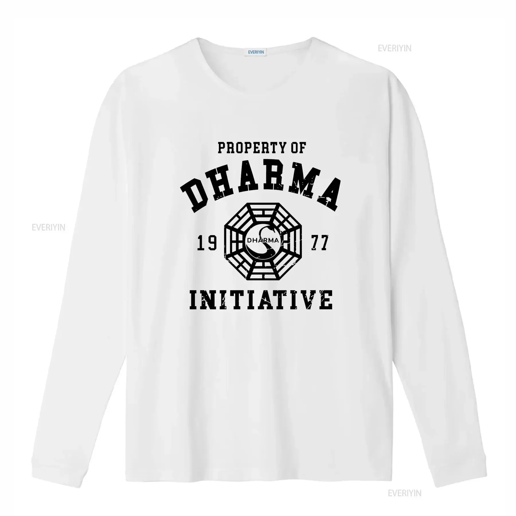 DHARMA Initiative 1977 TV SHOW LOST Cotton T Shirt Retro Style High Quality Print Comfortable Wear vintage Washed homme