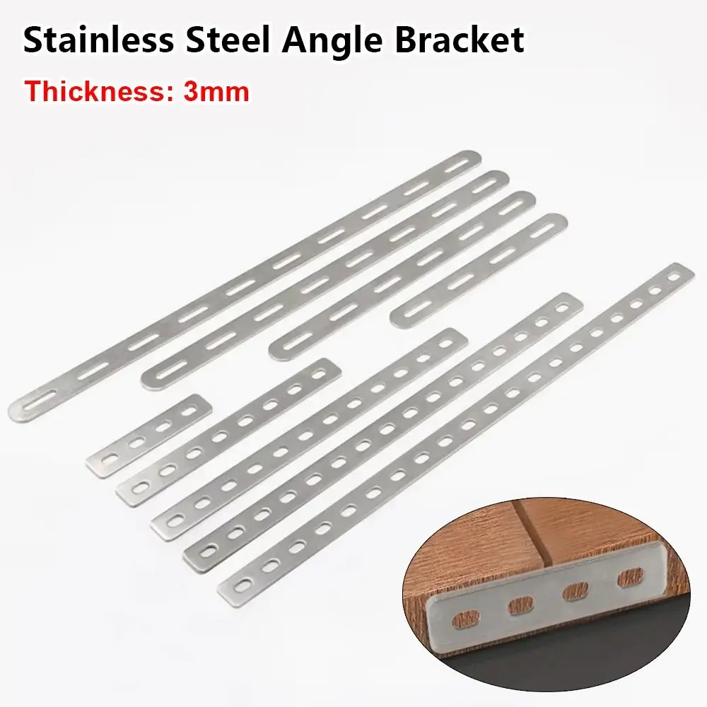 1Pcs New Straight Brace Angle Bracket Flat Mending Connection Plate Stainless Steel Fastener Fixing Connector