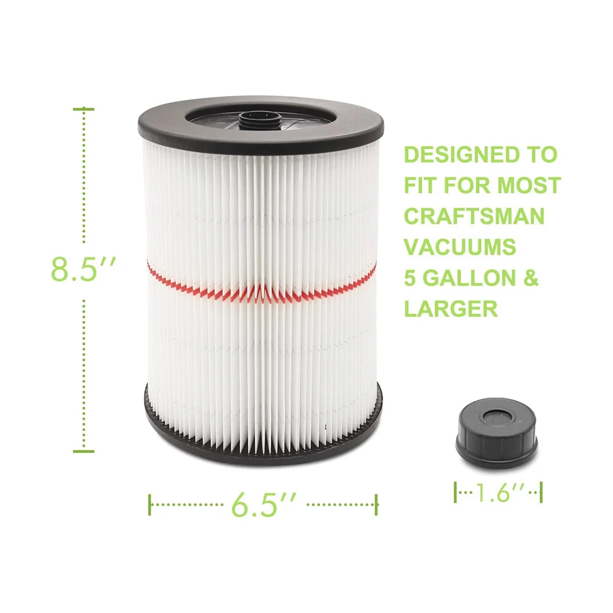 Filter for Shop Vac Air Filter, Replacement for Vac Filte 9-17816 Vacuum Filter 5 6 8 12 16 Gallon