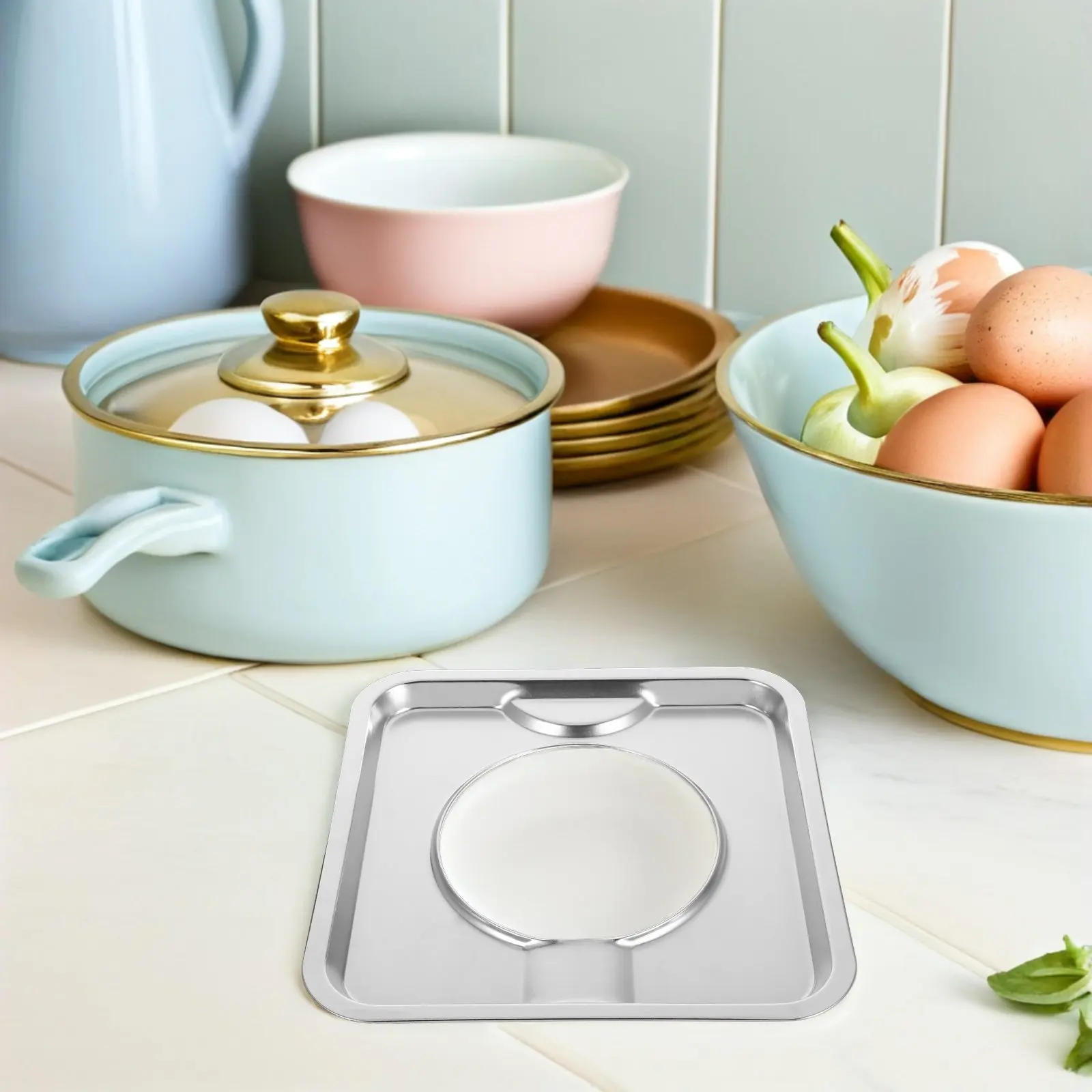 

2Pcs Square Gas Stove Drip Pan Heavy Duty Gas Burner Drip Tray Removable Replacement High Temperature Resistant Protector