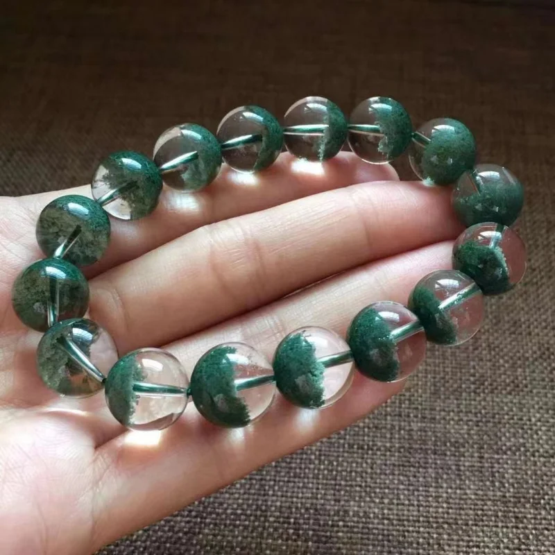 Natural Chorite Crystals Cornucopia No Red Leather Green Bracelet Ghost