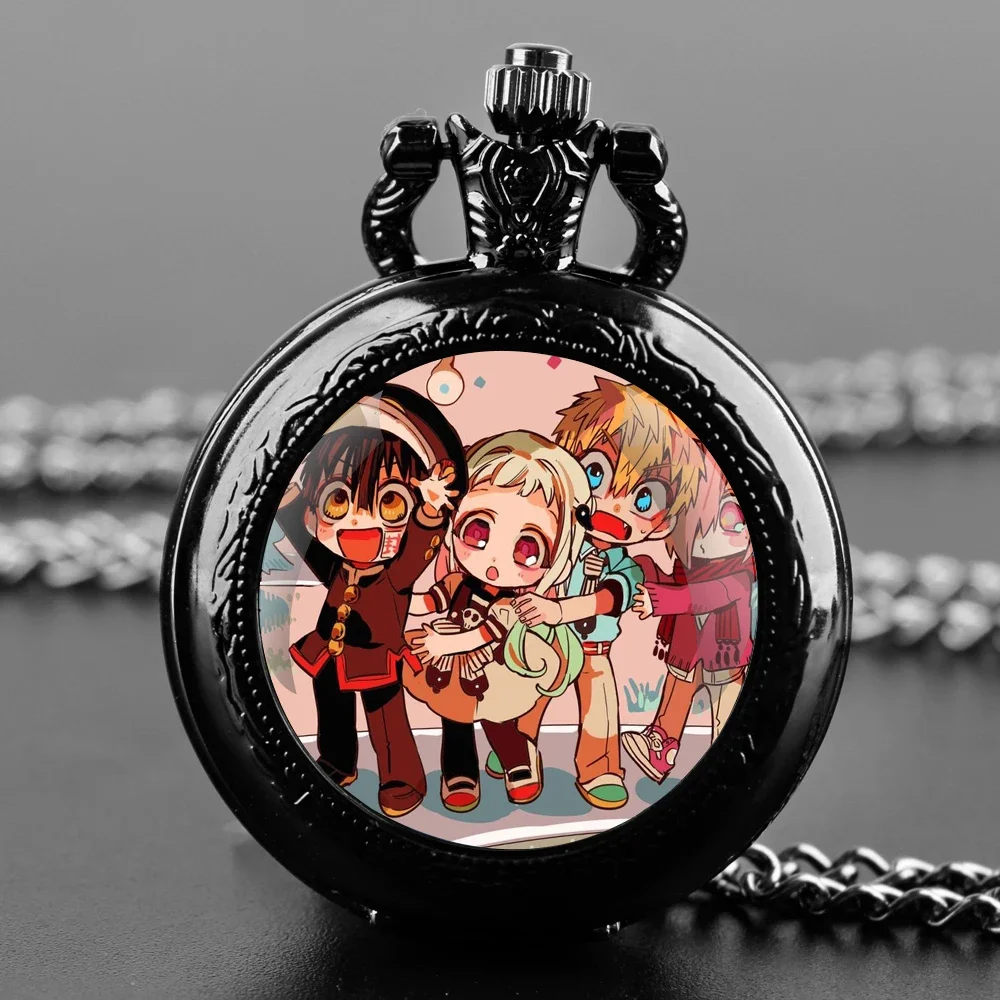 

Винтажные карманные часы со стеклянным куполом Ханако-кун в унитазе – дизайн ожерелья-цепочки, кварцевые часы с подвеской, идеальный подарок для мужчин