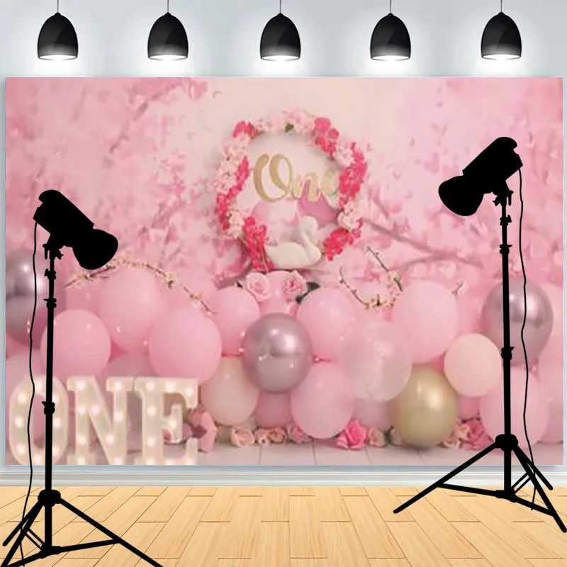 Birthday-Themed Festive Atmosphere Balloons Photography Background Celebratory Scene Portrraits Photo Studio Backdrops AE-74