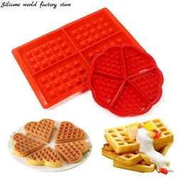 Silicone World Square Round Waffle Silicone Molds Cake Mold DIY Waffle Bakeware Baking Mold Pancake Baking Tray Kitchen Tools