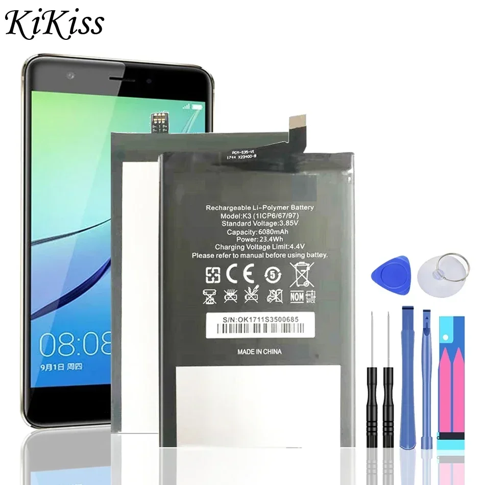 

6080mAh, Phone Battery For Oukitel K3, + With Tools