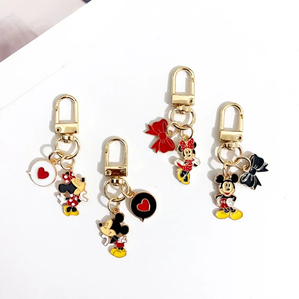 Kawaii Mickey Mouse Anime Peripheral Cute Cartoon Metal Key Chain Pendant Couple Backpack Decoration Girls' Accessories Gift