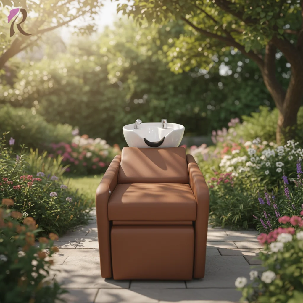 Stable Shampoo Chair with Fiberglass Base Easy to Clean for Beauty Salon