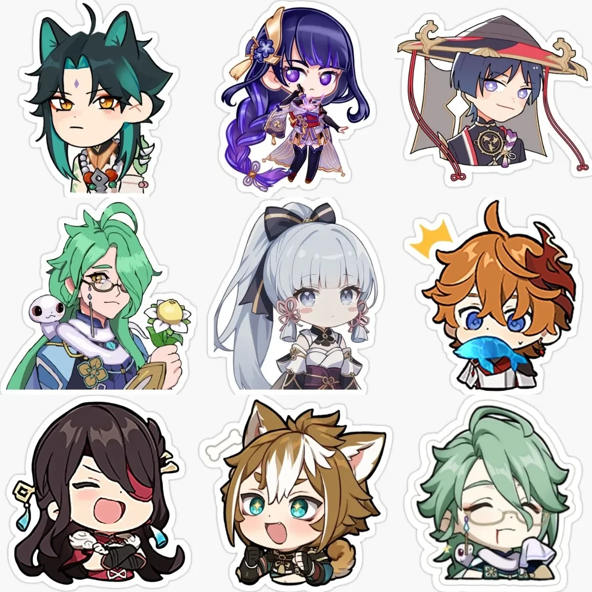 

Genshin Catoon Cute Creative Sticker for Table Fridge Window Bicycle Motorcycle Laptop Wall Waterproof Decal Assecories