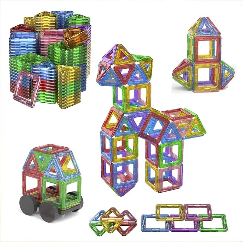 Große magnetische Bausteine – 3D-STEM-Pädagogisches Konstrukteurs-Set, Spielzeug zum Lernen und Geburtstagsgeschenke mit zufälliger Farbe