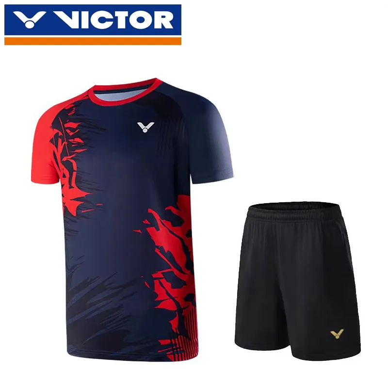 VICTOR Victory-Fatos de Badminton Masculino, Secagem Rápida, Competição de Tênis de Mesa, Sportswear Tops, Treino T-Shirt, Fatos Femininos