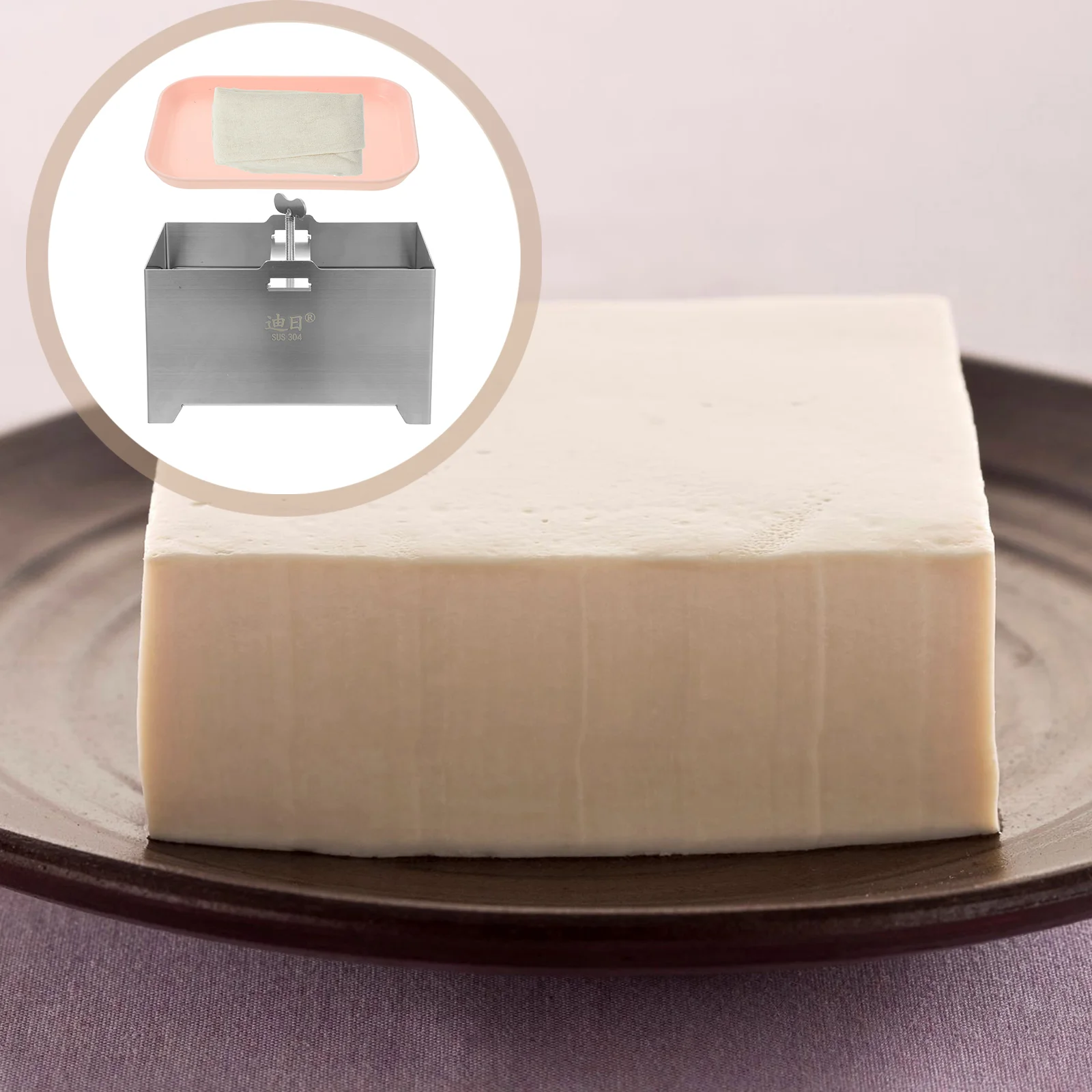 Tofu Mold Press Mould Convenient with Cover DIY Smooth Stainless Steel Making Tool Practical Kitchen