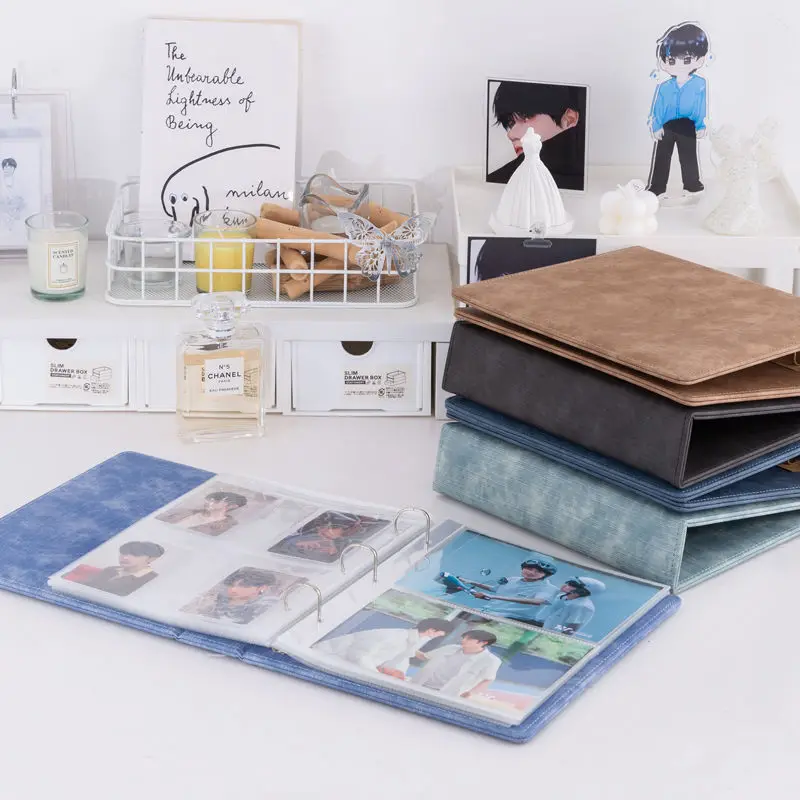 

PU Denim A5 Binder Photocards Holder Loose-leaf D Ring 3 Hole Card Collect Book Album Kpop 포카 바인더