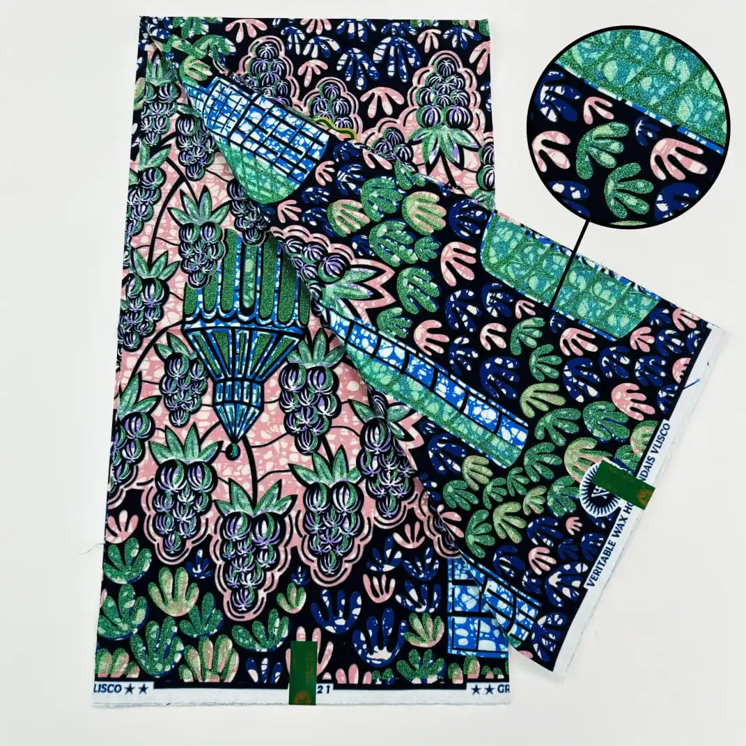 

Ткань Grand Super Wax, 100% хлопок, африканская золотая восковая ткань, высококачественная восковая ткань с принтом Анкары для шитья, 6 ярдов, новое поступление