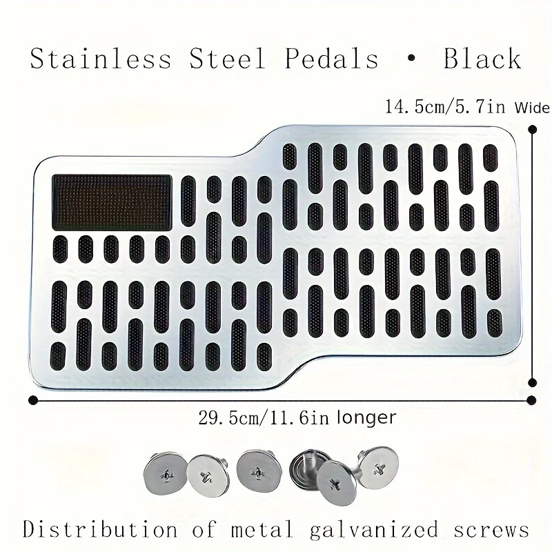 Auto Foot Rest Pedal Plate Floor Carpet Mats Non-slip Stainless Heel Pad for Truck Suv Black Brown Car Interior Accessories