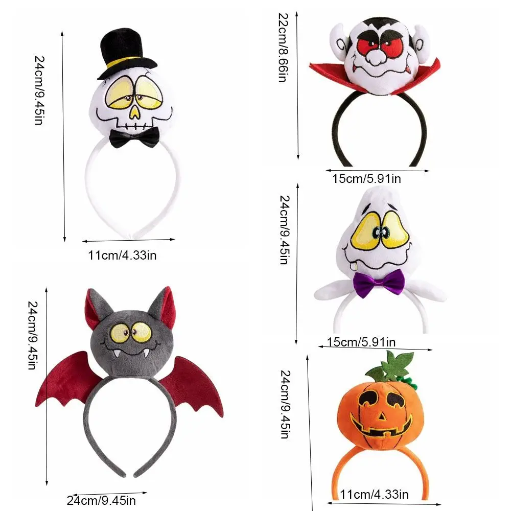 Personalidad calabaza diadema de Halloween esqueleto murciélago aro de pelo de Halloween decoración de Halloween de felpa diadema de dibujos animados Cosplay