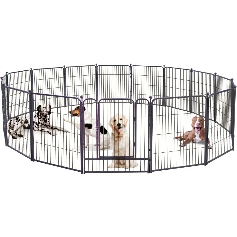 Dog Playpen,32/40/45 Inch Height in Heavy Duty, Folding Indoor Outdoor Anti-Rust Dog Exercise Fence, Portable Pet Playpen