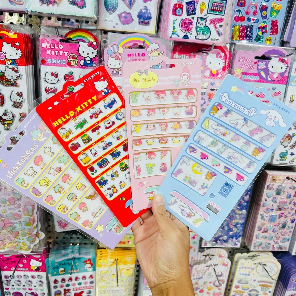 Genuino Anime Sanrio Adesivi Hello Kitty Cinnamoroll Fai da Te per Laptop Bagagli Skateboard Telefono Cartoon Decalcomanie Ragazze Giocattolo Regali